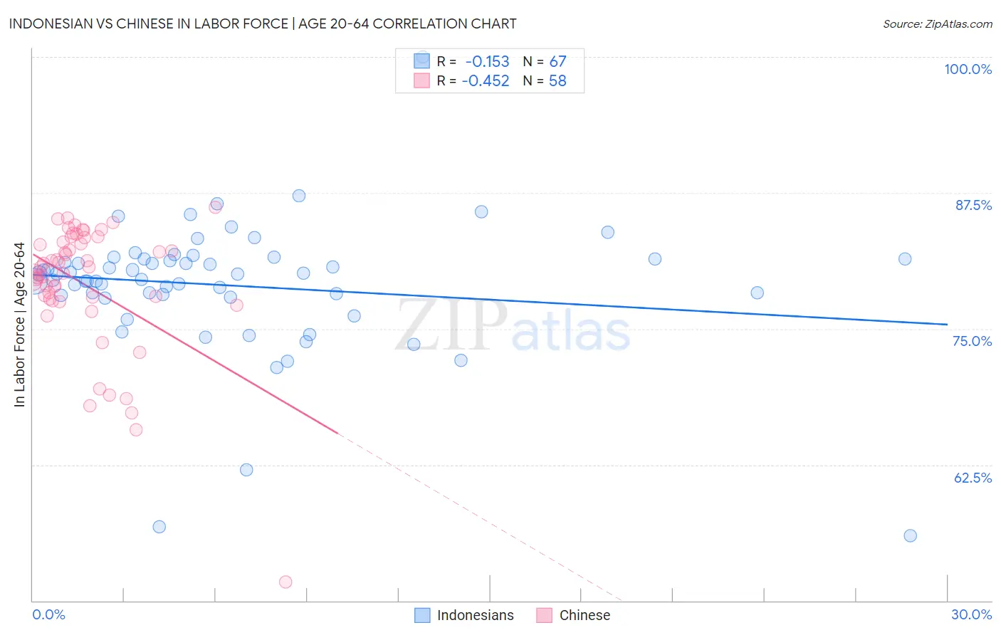 Indonesian vs Chinese In Labor Force | Age 20-64