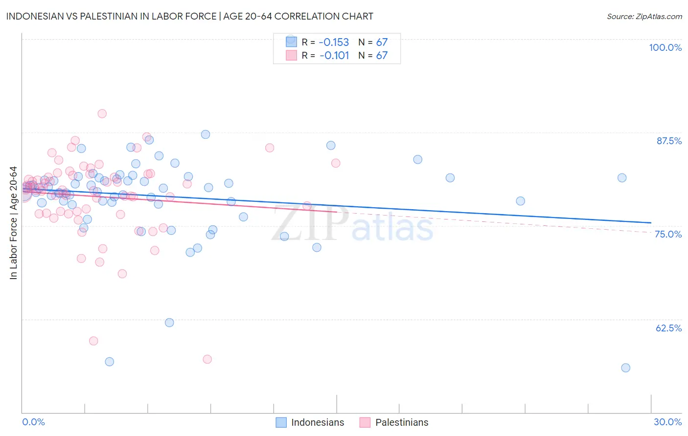 Indonesian vs Palestinian In Labor Force | Age 20-64