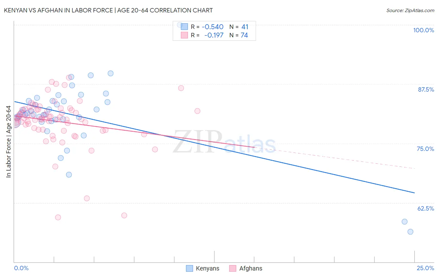 Kenyan vs Afghan In Labor Force | Age 20-64