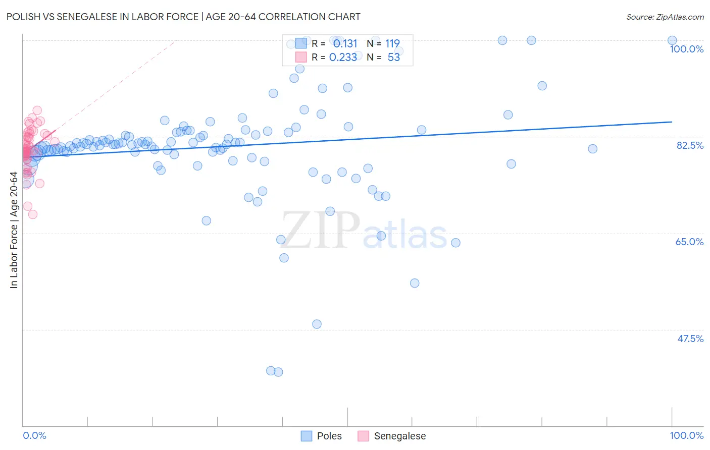 Polish vs Senegalese In Labor Force | Age 20-64