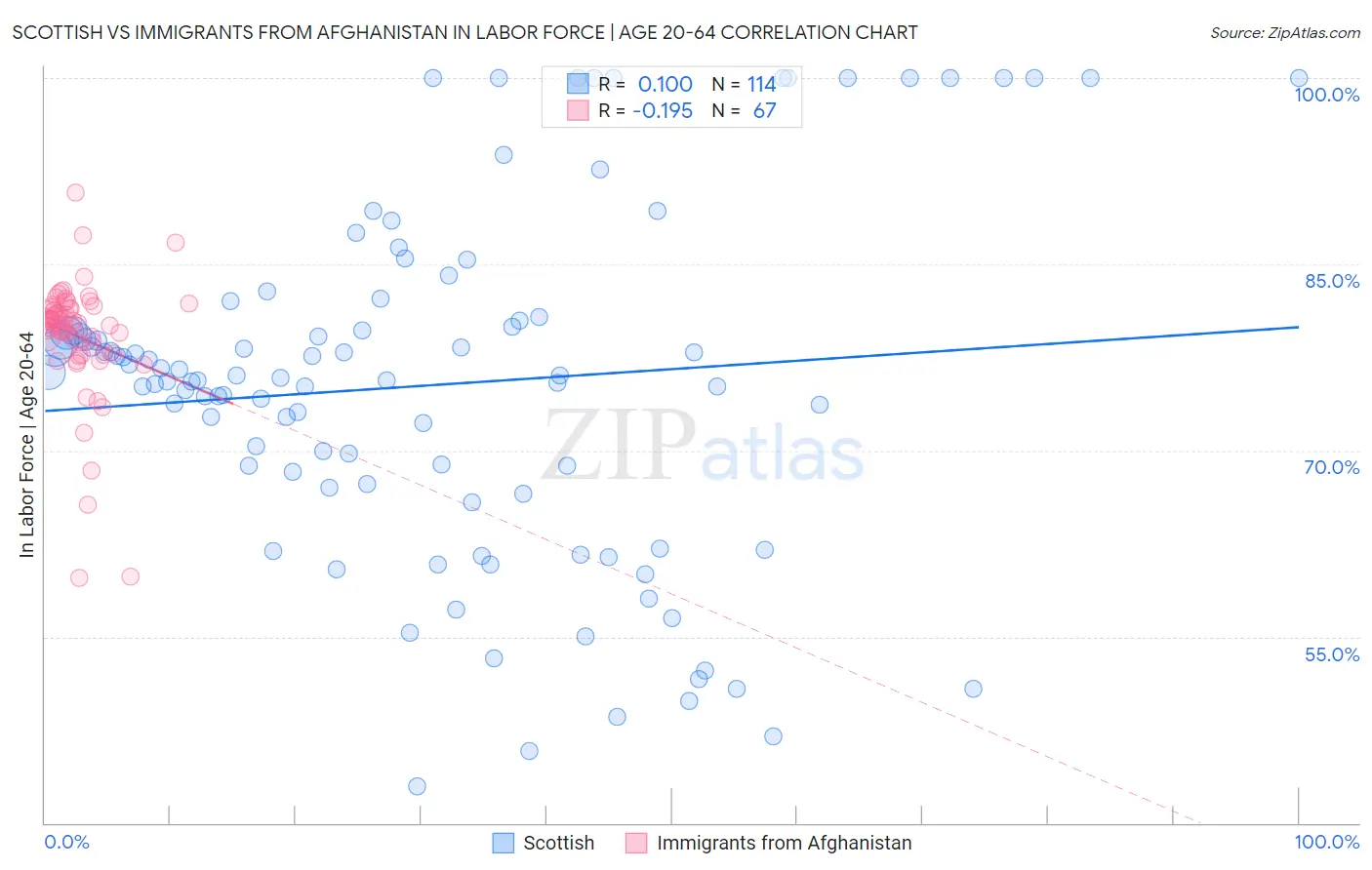 Scottish vs Immigrants from Afghanistan In Labor Force | Age 20-64