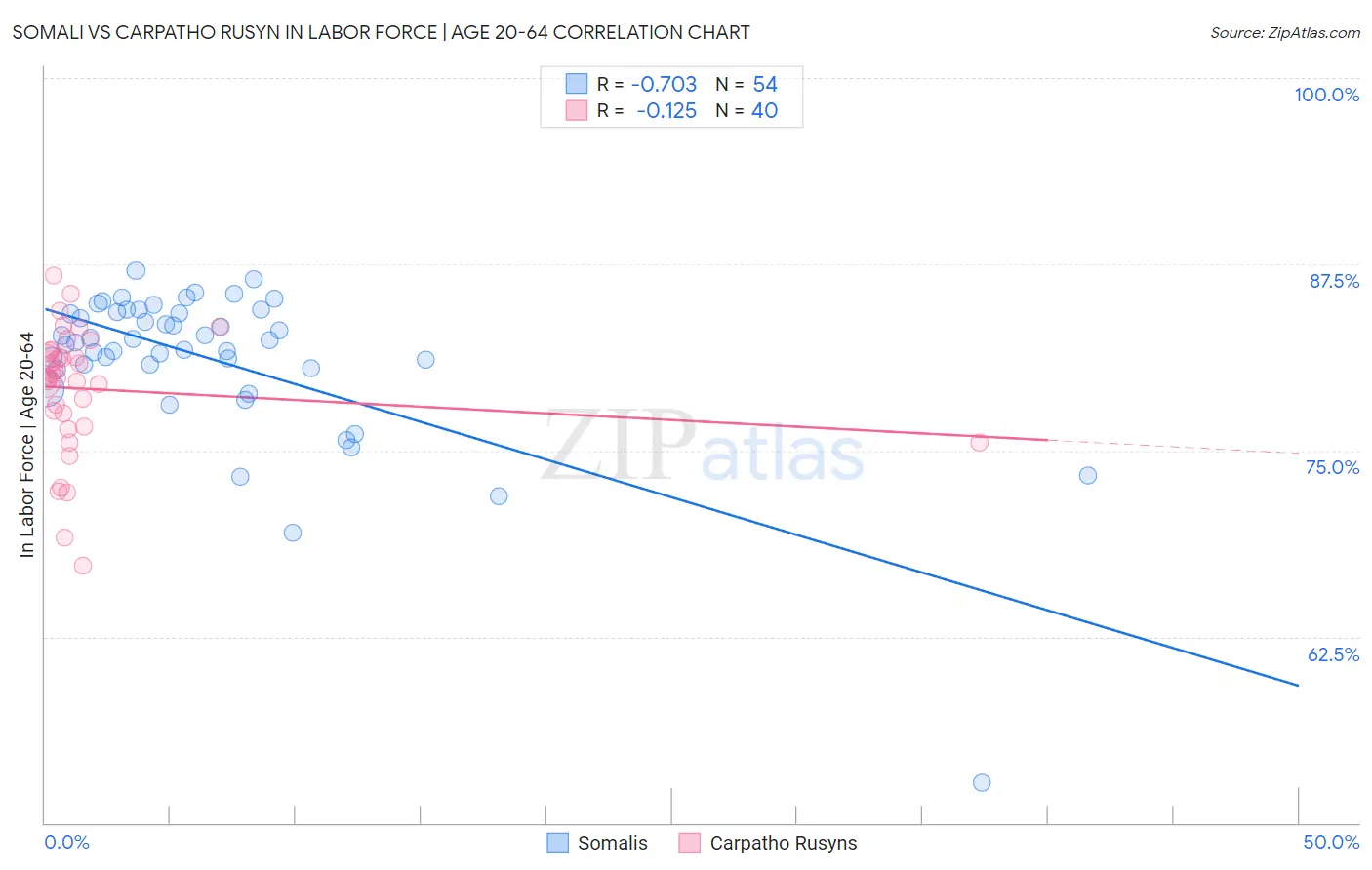 Somali vs Carpatho Rusyn In Labor Force | Age 20-64