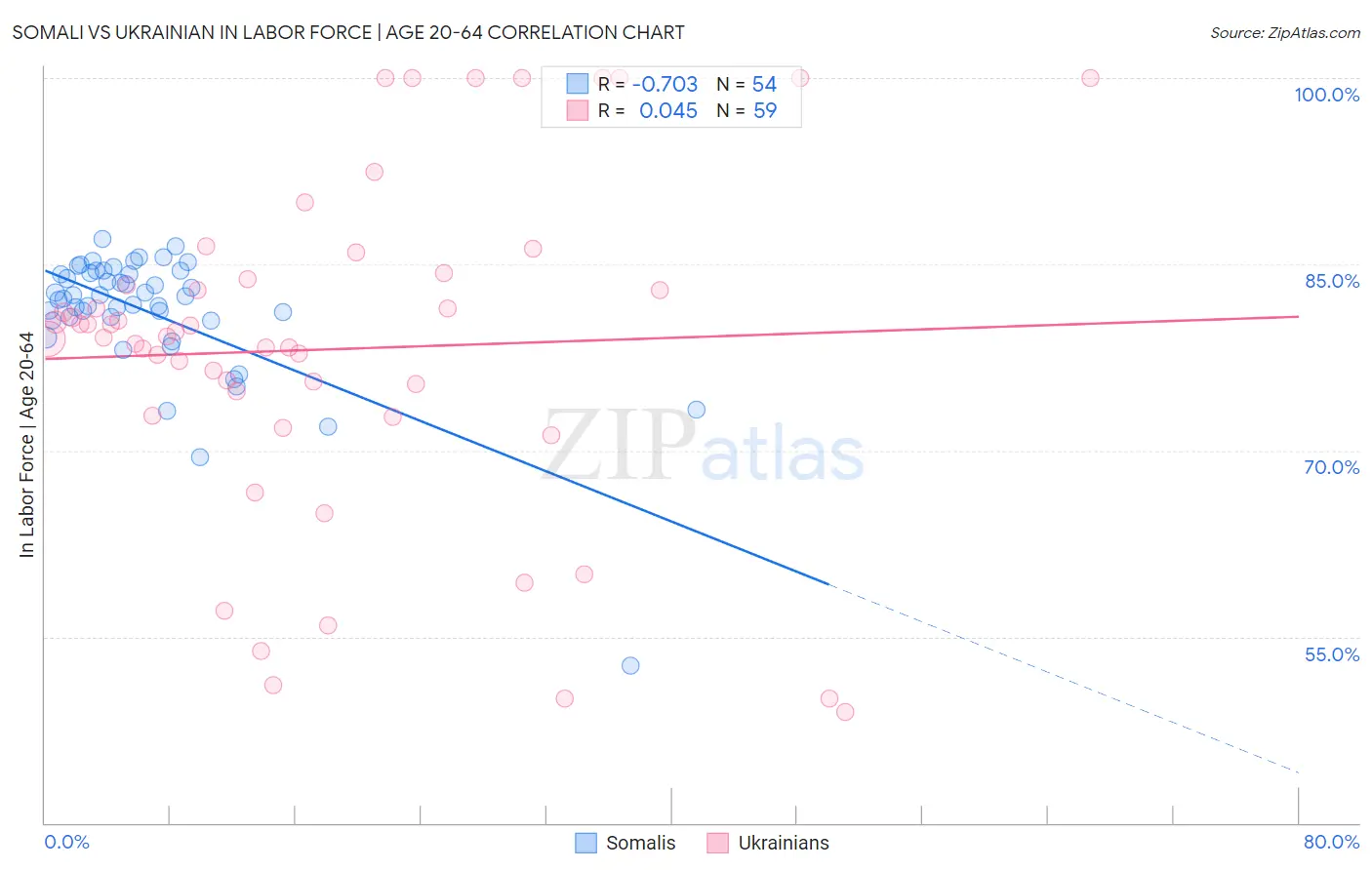 Somali vs Ukrainian In Labor Force | Age 20-64