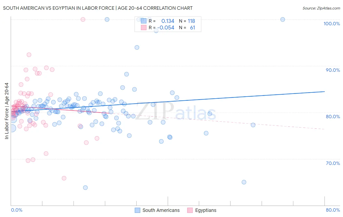 South American vs Egyptian In Labor Force | Age 20-64