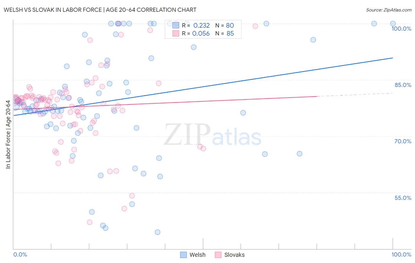 Welsh vs Slovak In Labor Force | Age 20-64