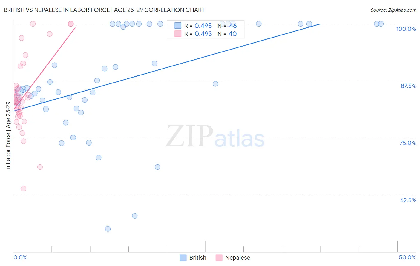 British vs Nepalese In Labor Force | Age 25-29