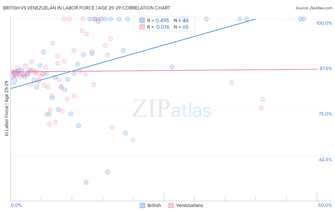 British vs Venezuelan In Labor Force | Age 25-29