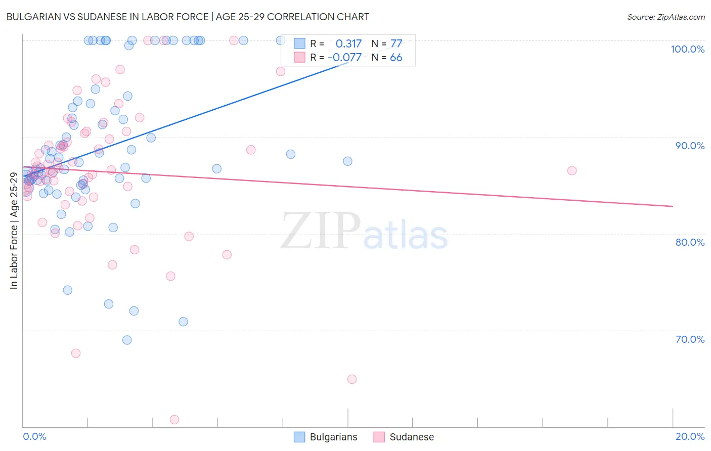 Bulgarian vs Sudanese In Labor Force | Age 25-29