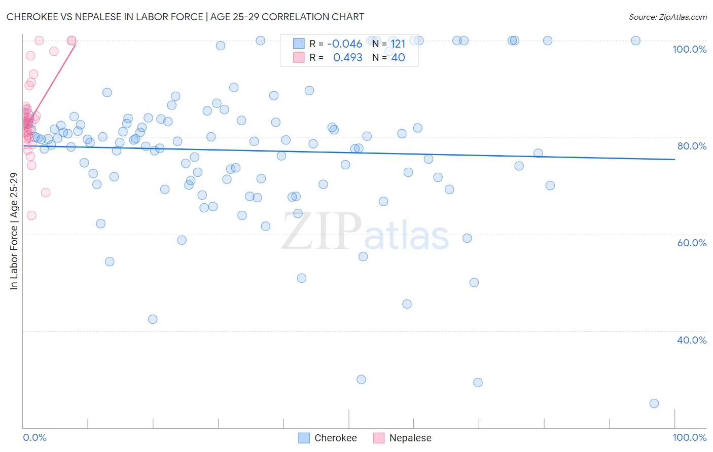 Cherokee vs Nepalese In Labor Force | Age 25-29