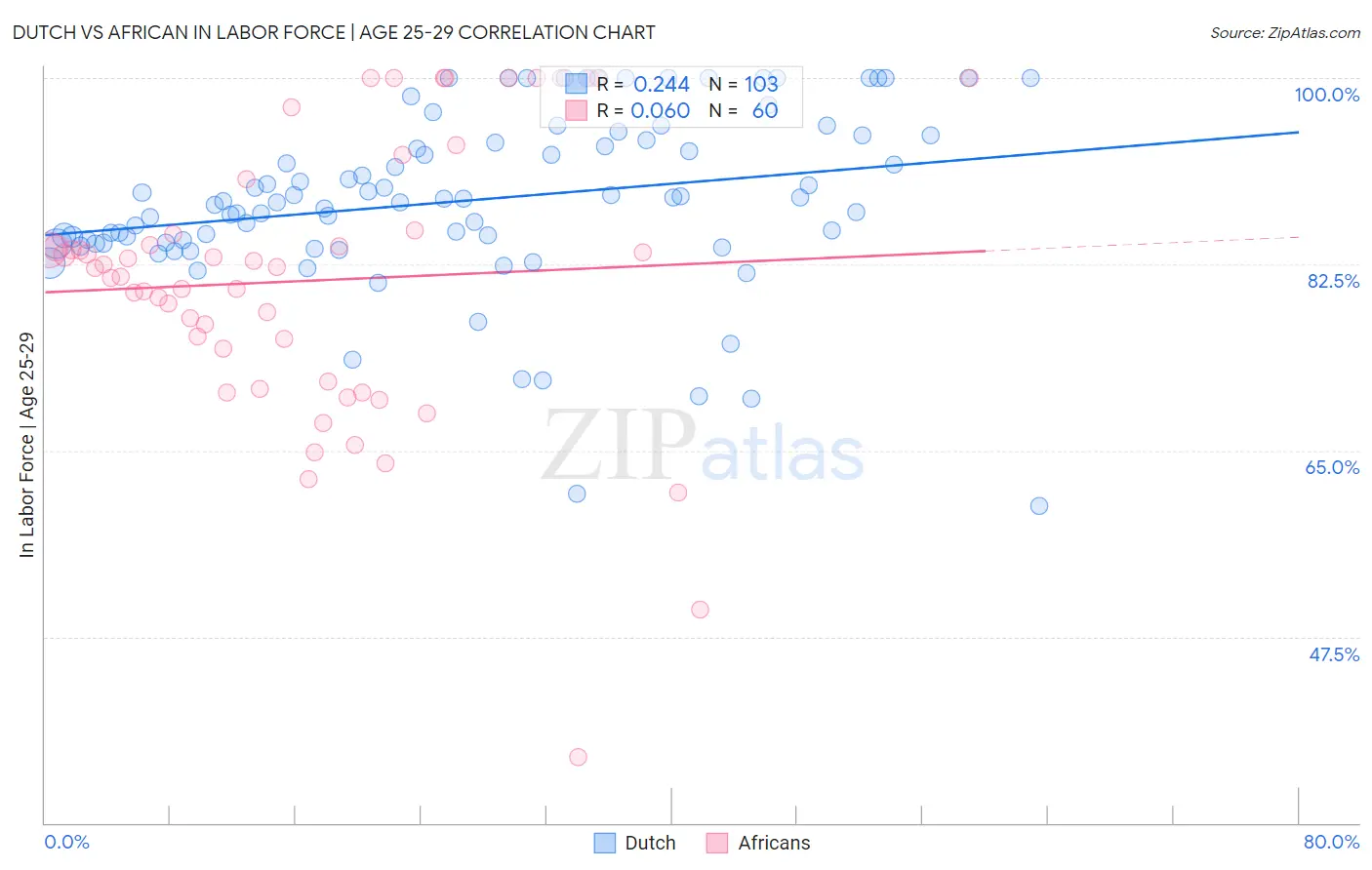 Dutch vs African In Labor Force | Age 25-29