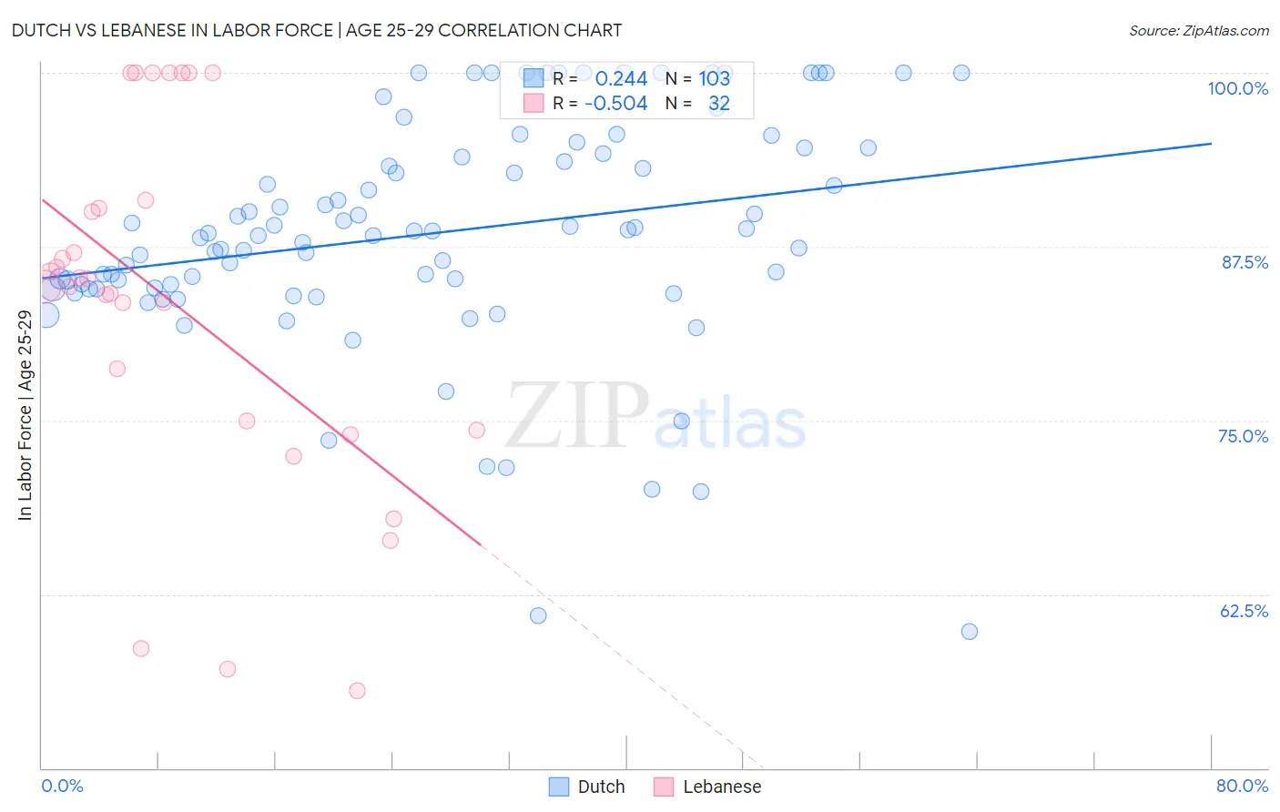 Dutch vs Lebanese In Labor Force | Age 25-29