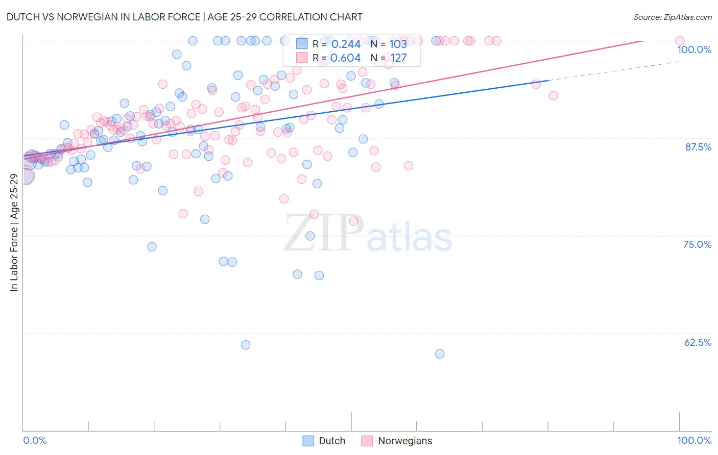 Dutch vs Norwegian In Labor Force | Age 25-29