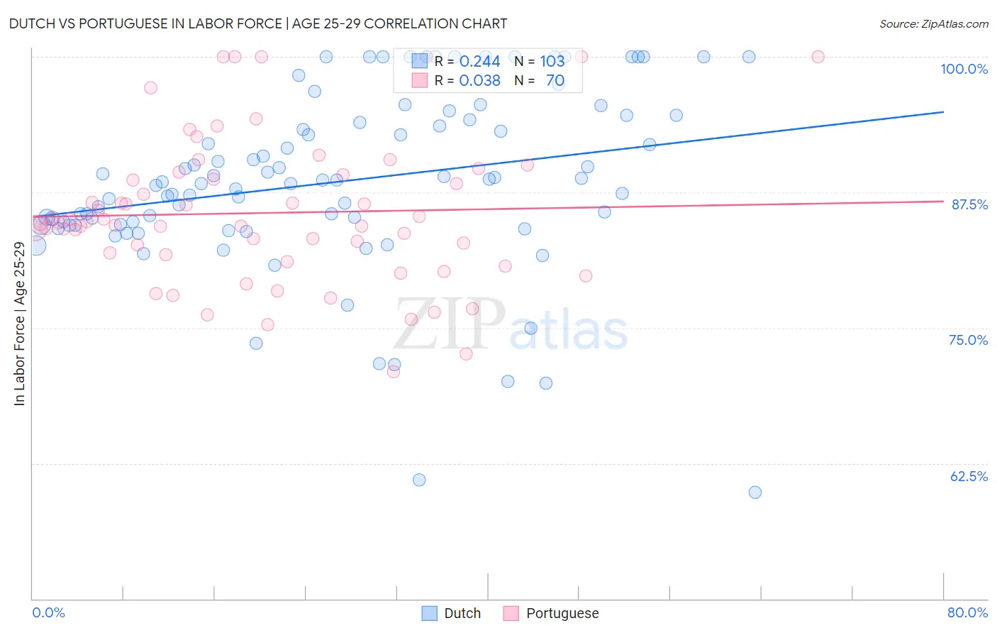 Dutch vs Portuguese In Labor Force | Age 25-29