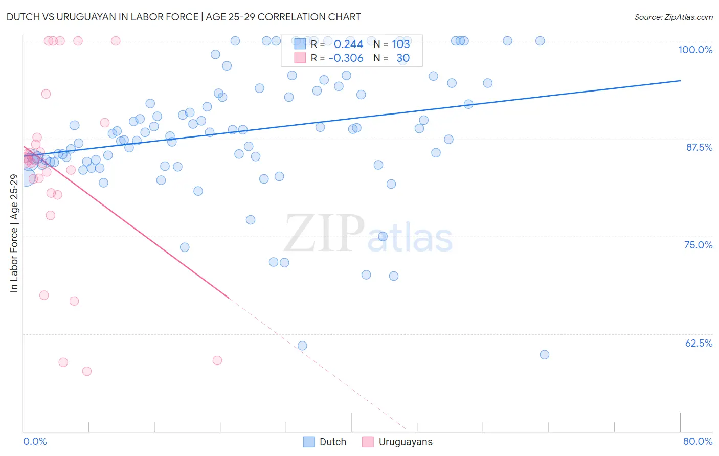 Dutch vs Uruguayan In Labor Force | Age 25-29