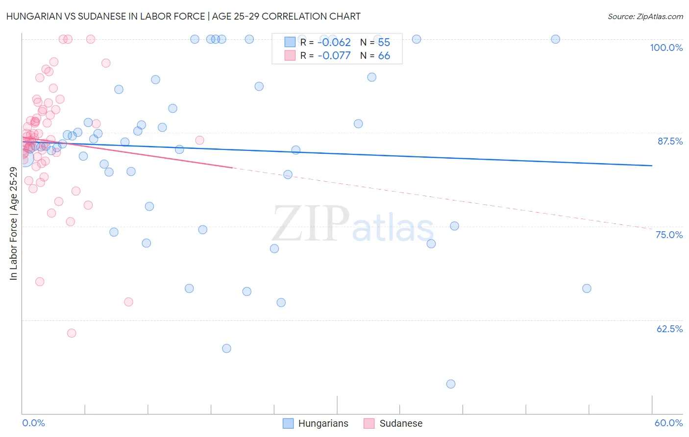 Hungarian vs Sudanese In Labor Force | Age 25-29