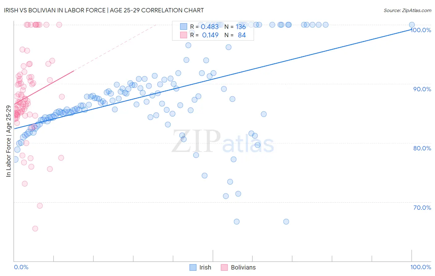 Irish vs Bolivian In Labor Force | Age 25-29