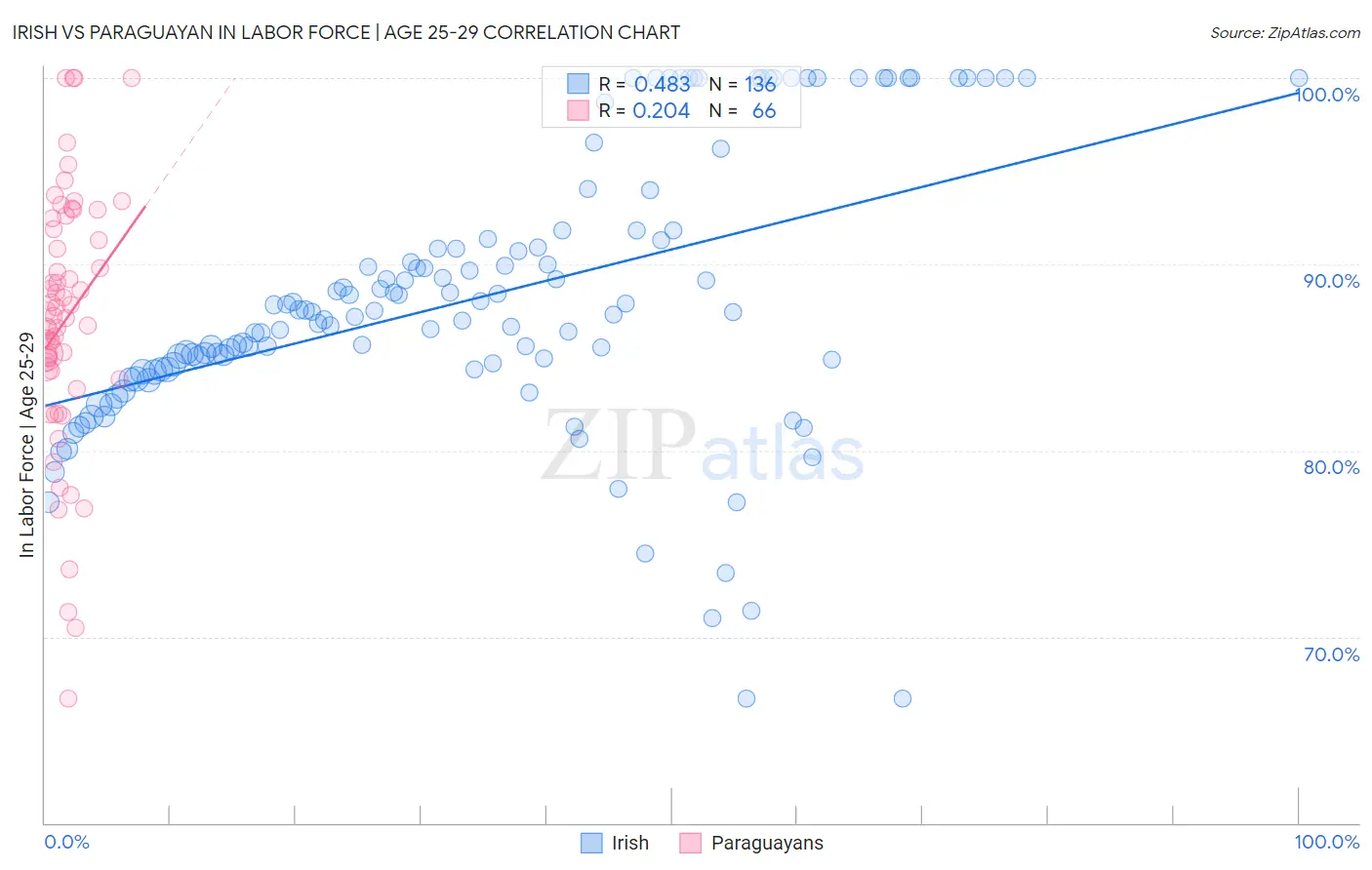 Irish vs Paraguayan In Labor Force | Age 25-29