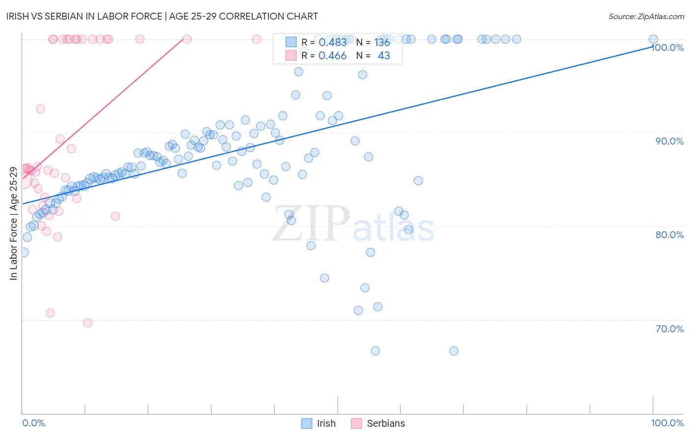 Irish vs Serbian In Labor Force | Age 25-29