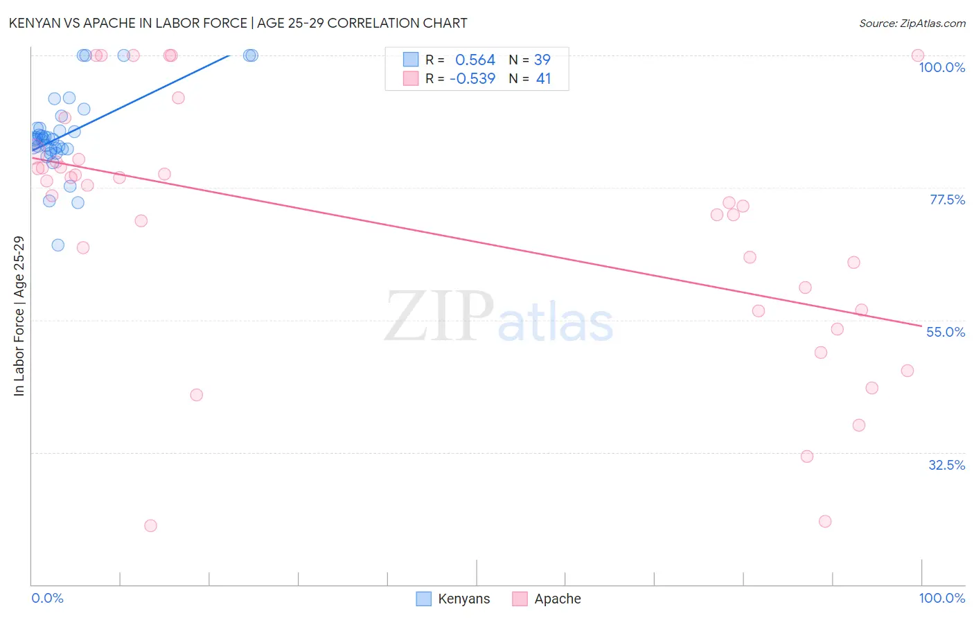 Kenyan vs Apache In Labor Force | Age 25-29