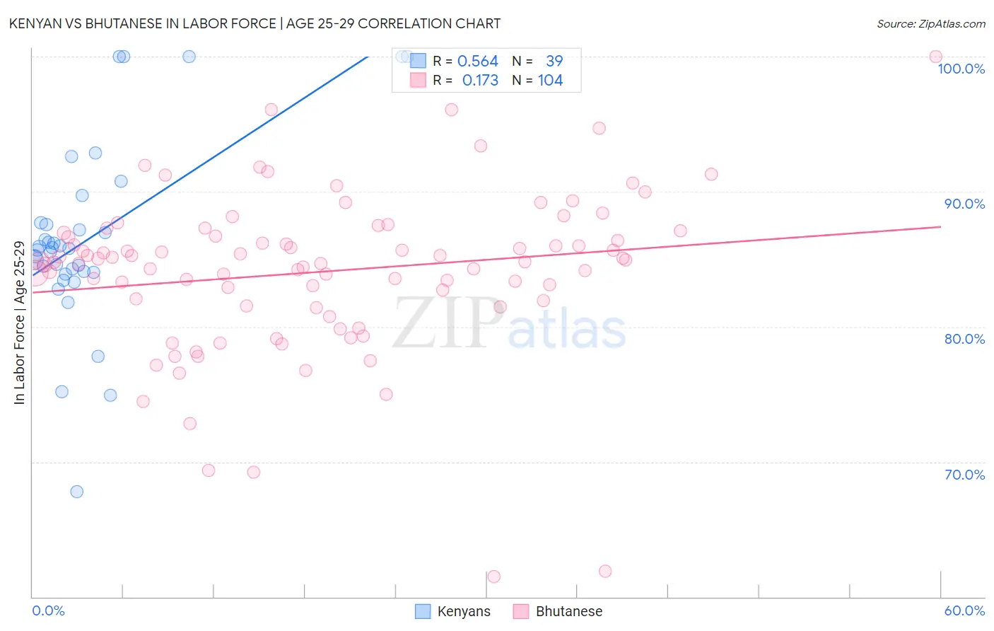 Kenyan vs Bhutanese In Labor Force | Age 25-29