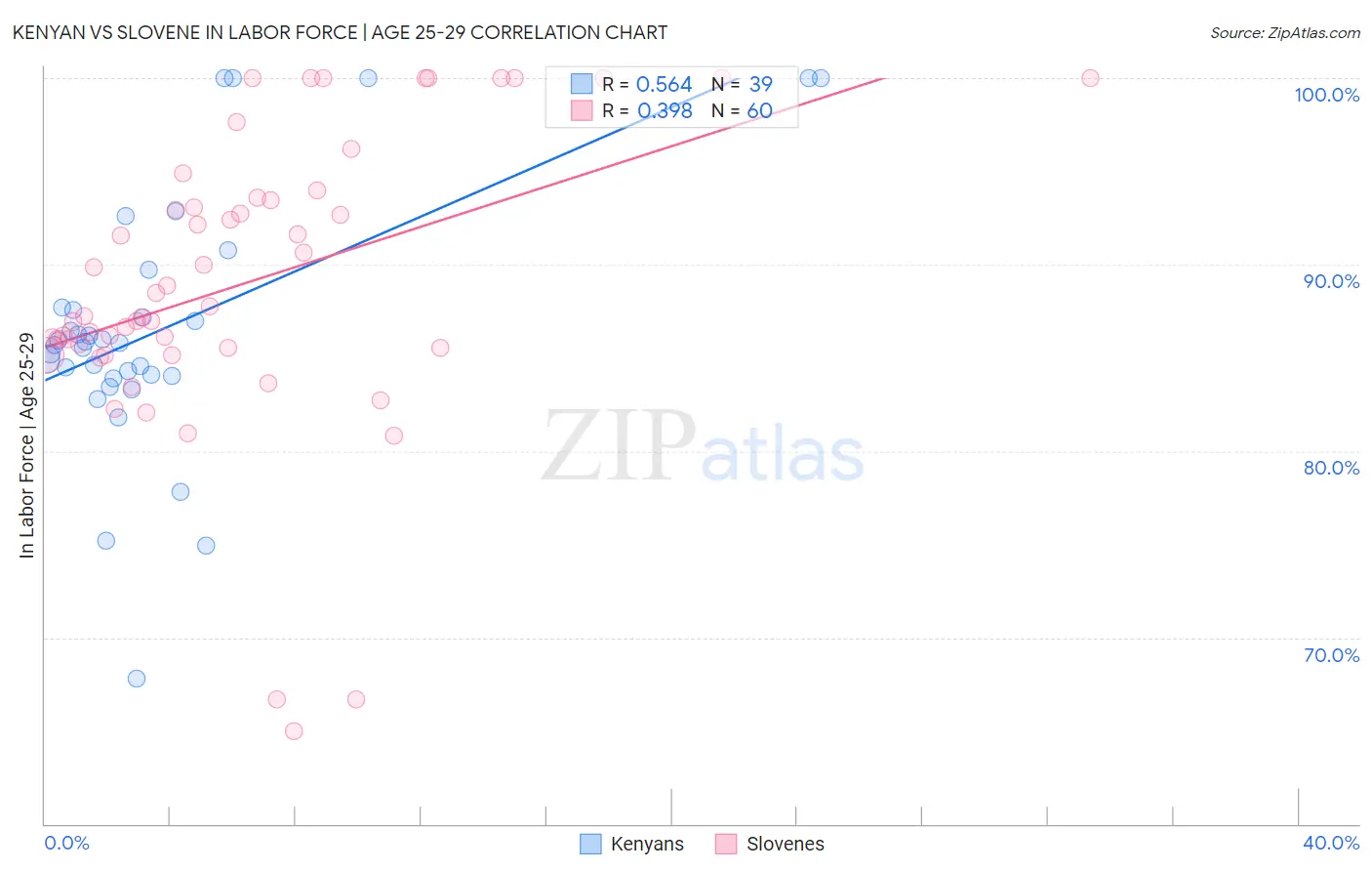 Kenyan vs Slovene In Labor Force | Age 25-29