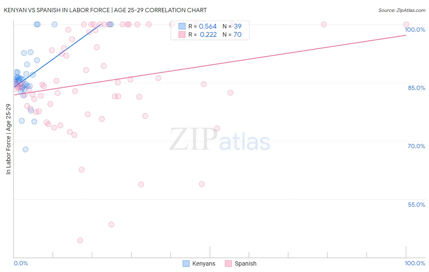 Kenyan vs Spanish In Labor Force | Age 25-29