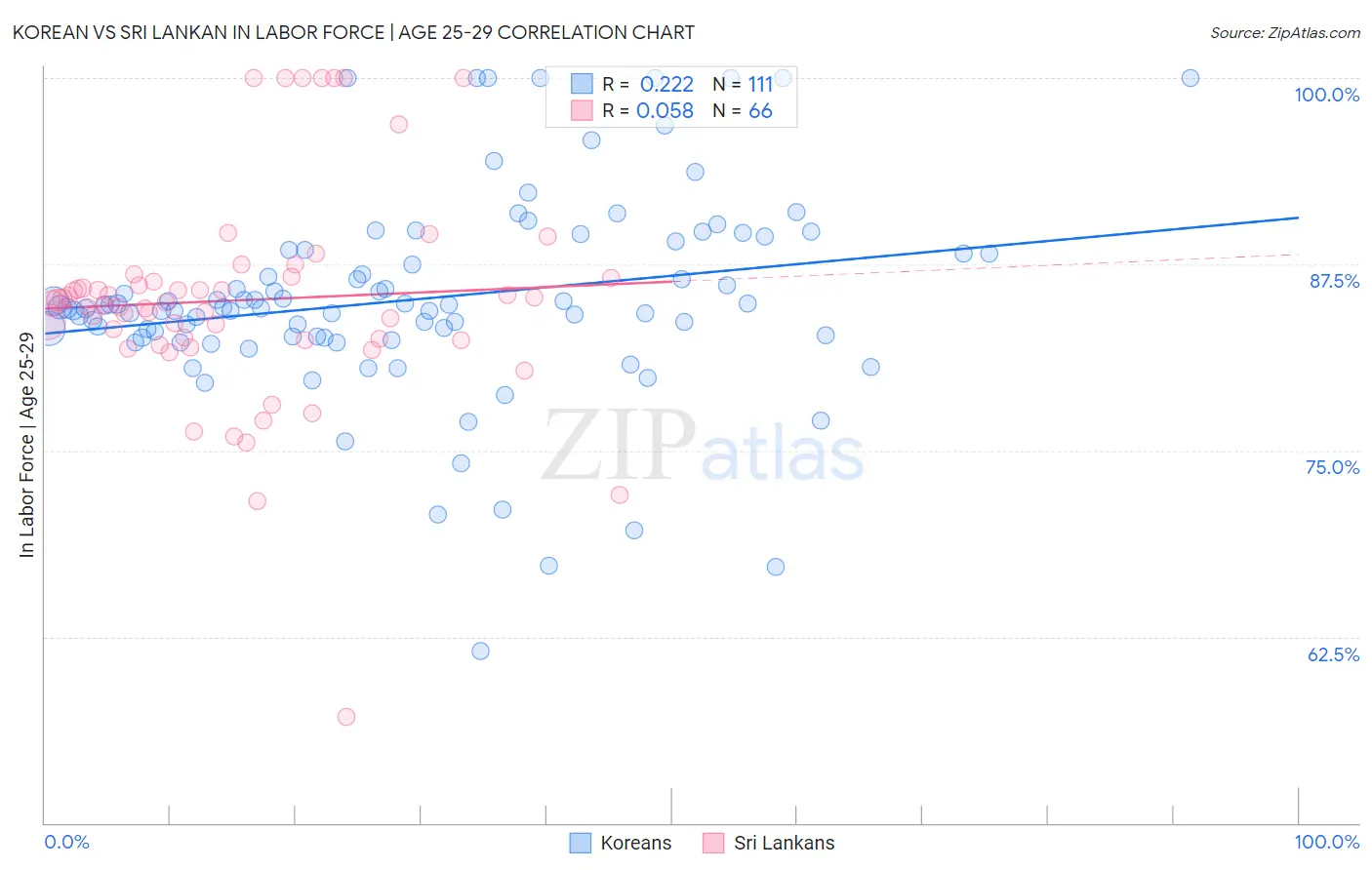 Korean vs Sri Lankan In Labor Force | Age 25-29