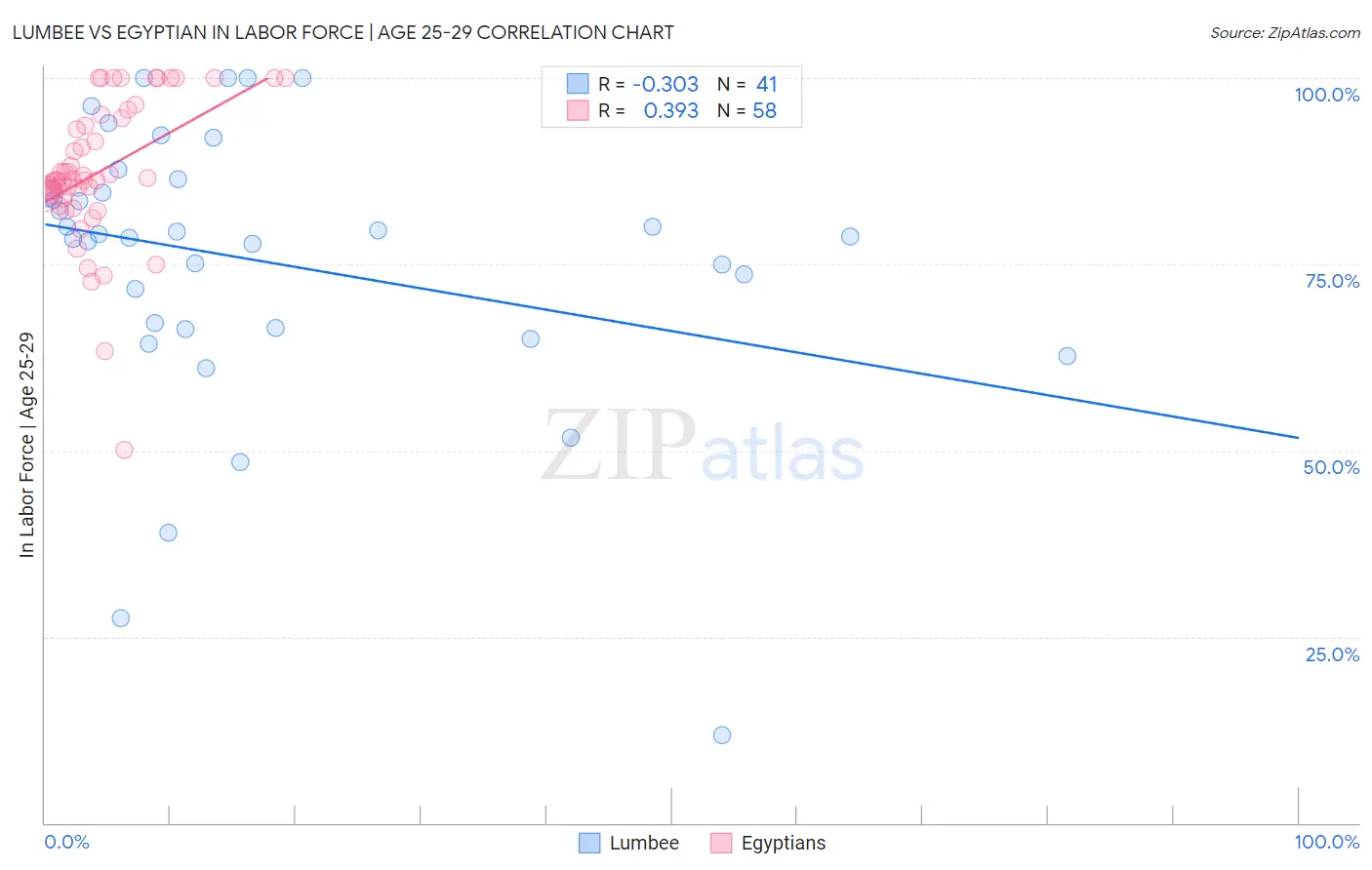 Lumbee vs Egyptian In Labor Force | Age 25-29