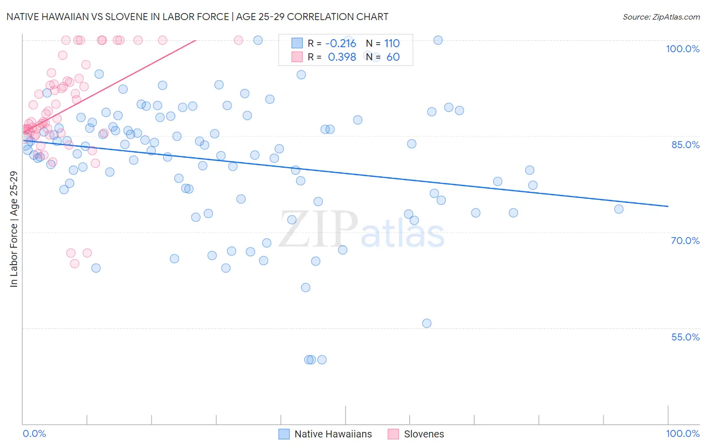 Native Hawaiian vs Slovene In Labor Force | Age 25-29