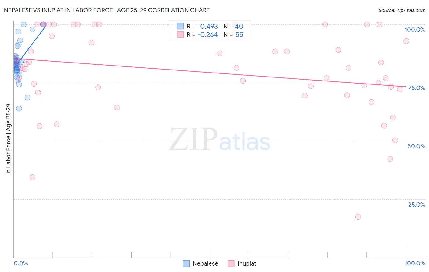 Nepalese vs Inupiat In Labor Force | Age 25-29