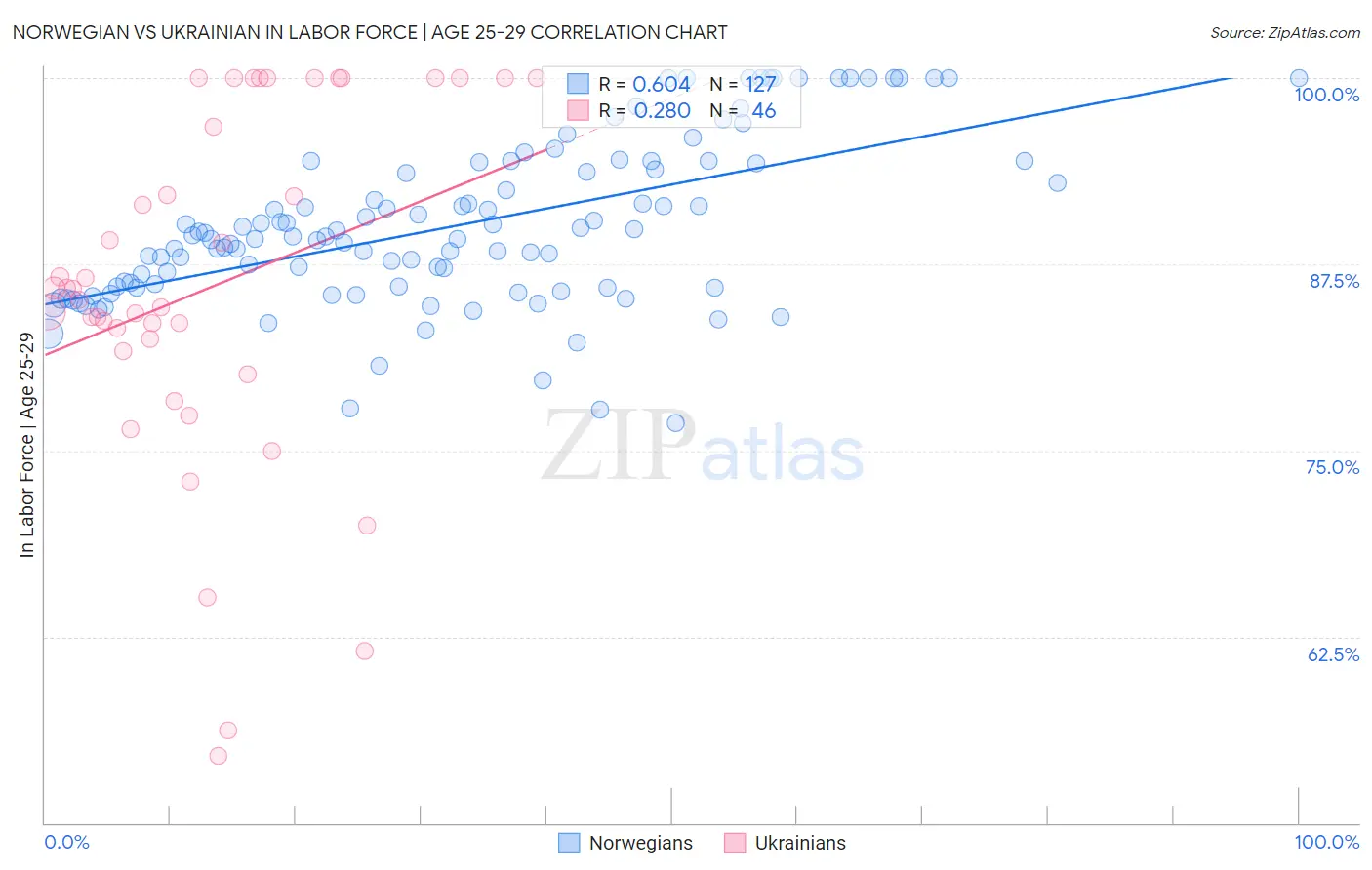Norwegian vs Ukrainian In Labor Force | Age 25-29