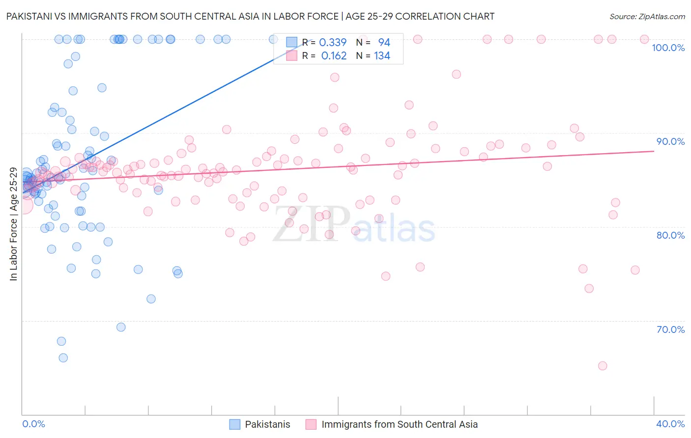 Pakistani vs Immigrants from South Central Asia In Labor Force | Age 25-29