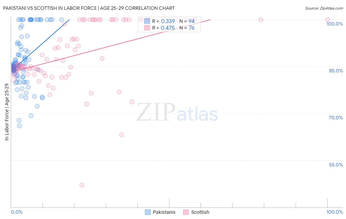 Pakistani vs Scottish In Labor Force | Age 25-29