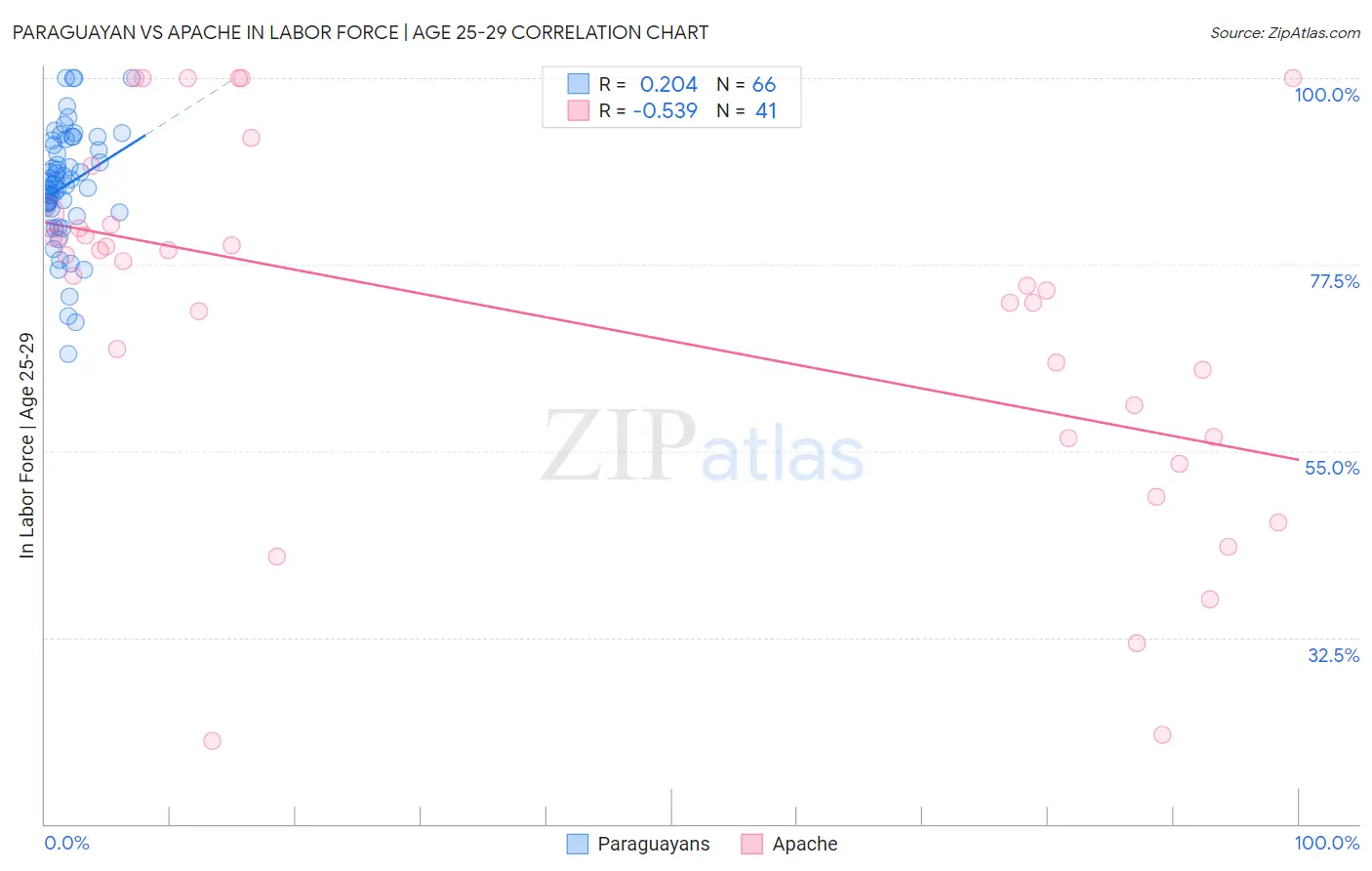 Paraguayan vs Apache In Labor Force | Age 25-29