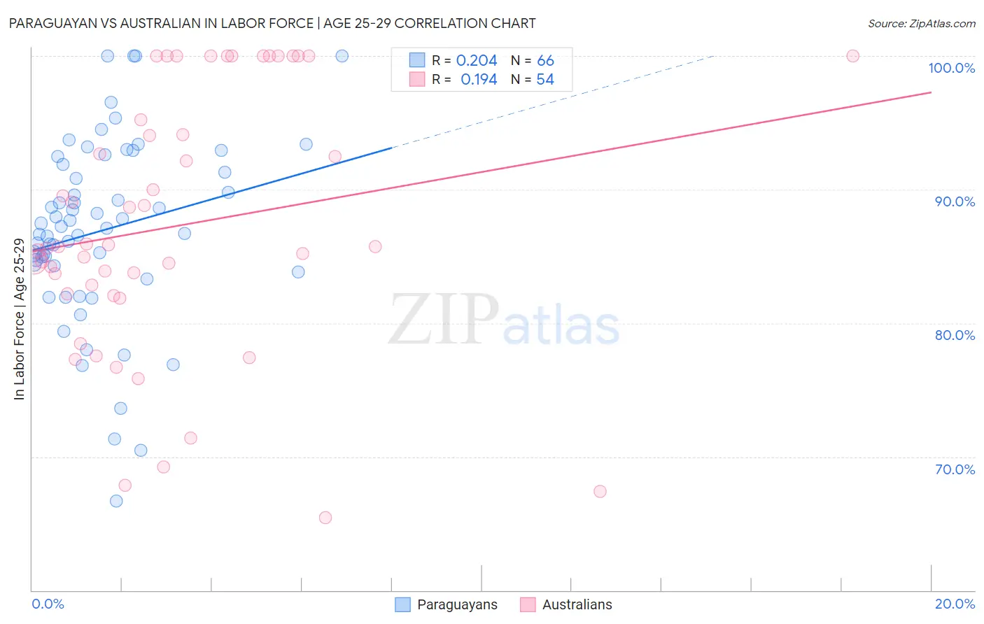 Paraguayan vs Australian In Labor Force | Age 25-29