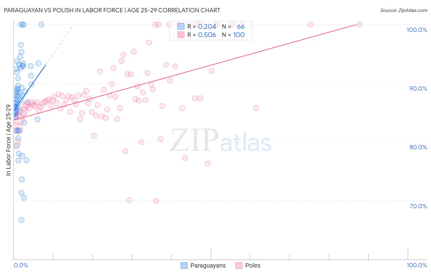 Paraguayan vs Polish In Labor Force | Age 25-29