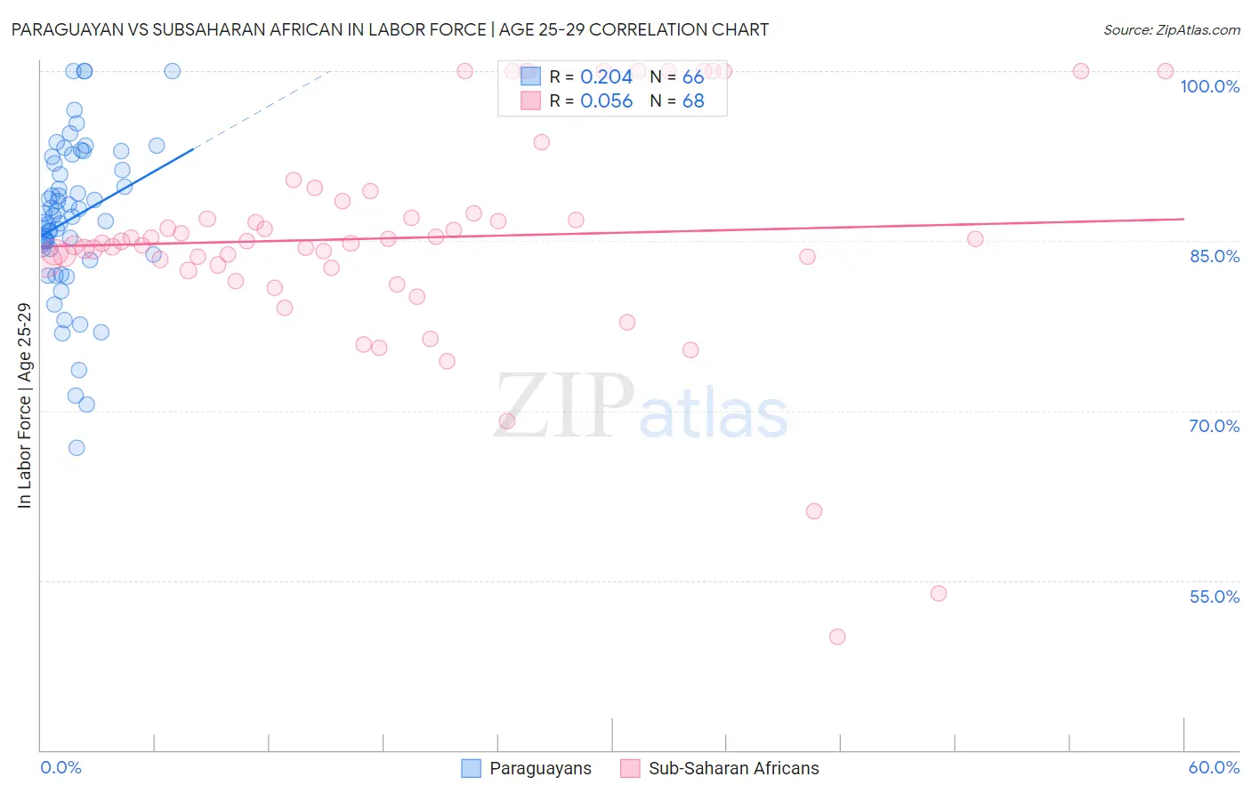Paraguayan vs Subsaharan African In Labor Force | Age 25-29