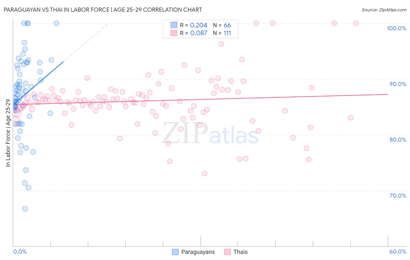 Paraguayan vs Thai In Labor Force | Age 25-29