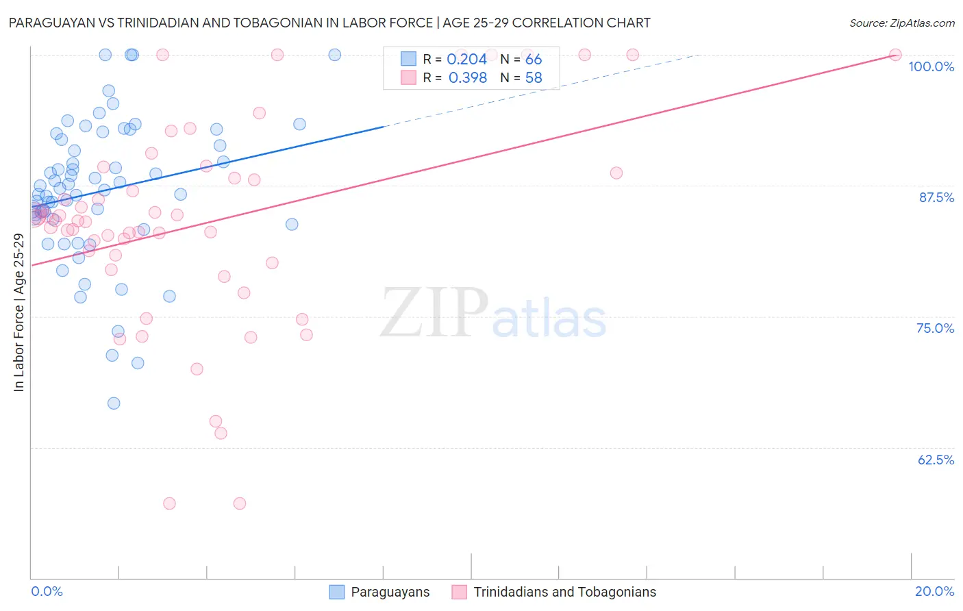 Paraguayan vs Trinidadian and Tobagonian In Labor Force | Age 25-29