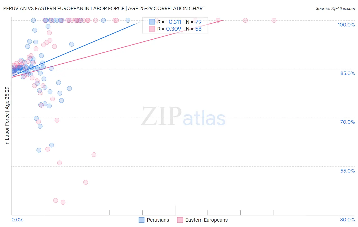 Peruvian vs Eastern European In Labor Force | Age 25-29