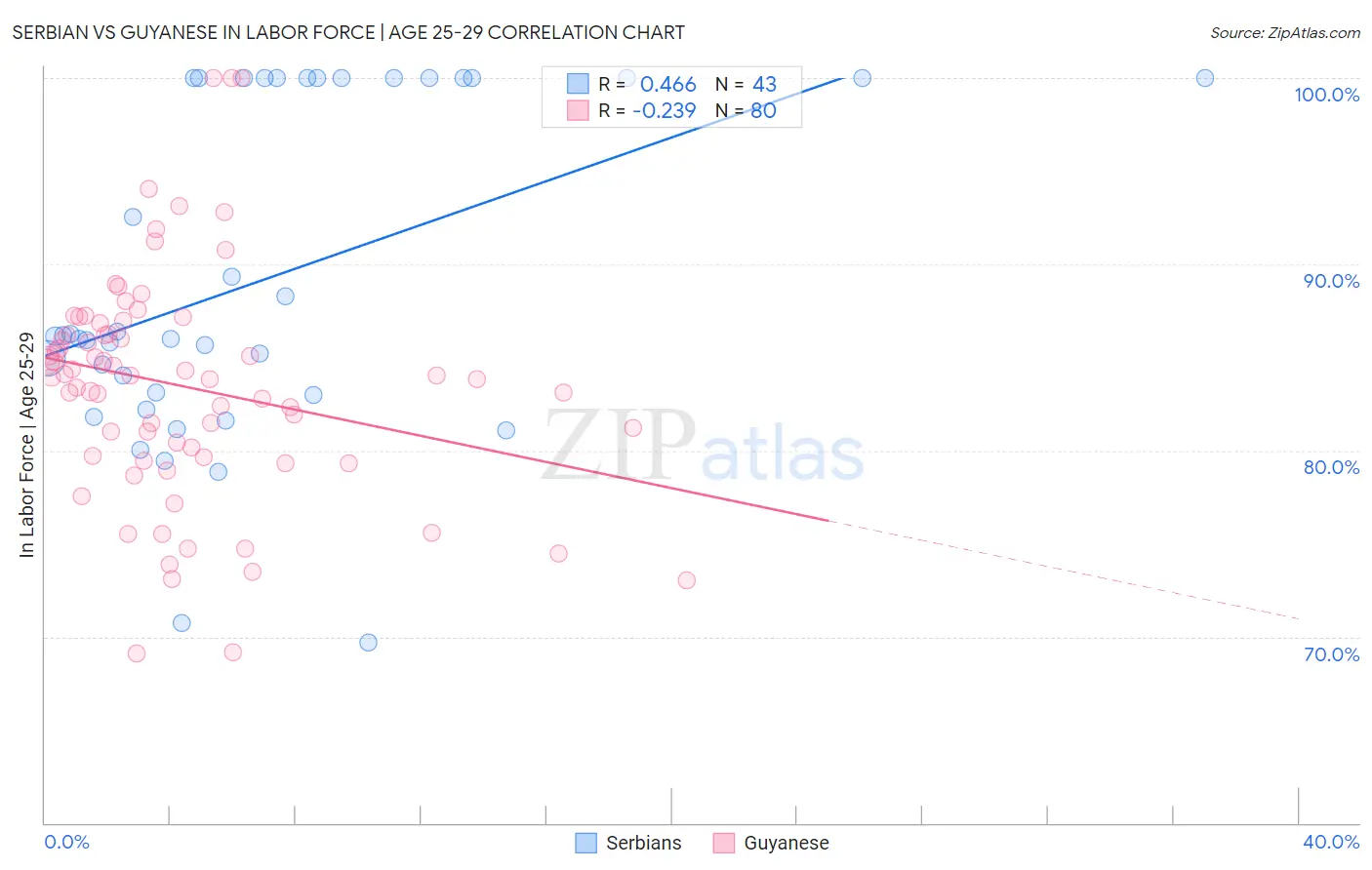 Serbian vs Guyanese In Labor Force | Age 25-29