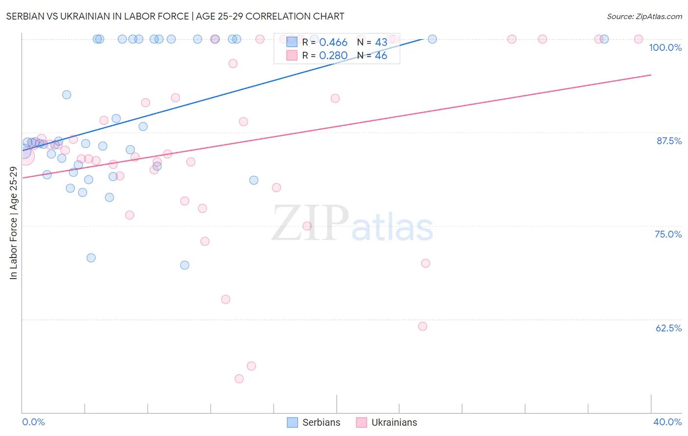 Serbian vs Ukrainian In Labor Force | Age 25-29