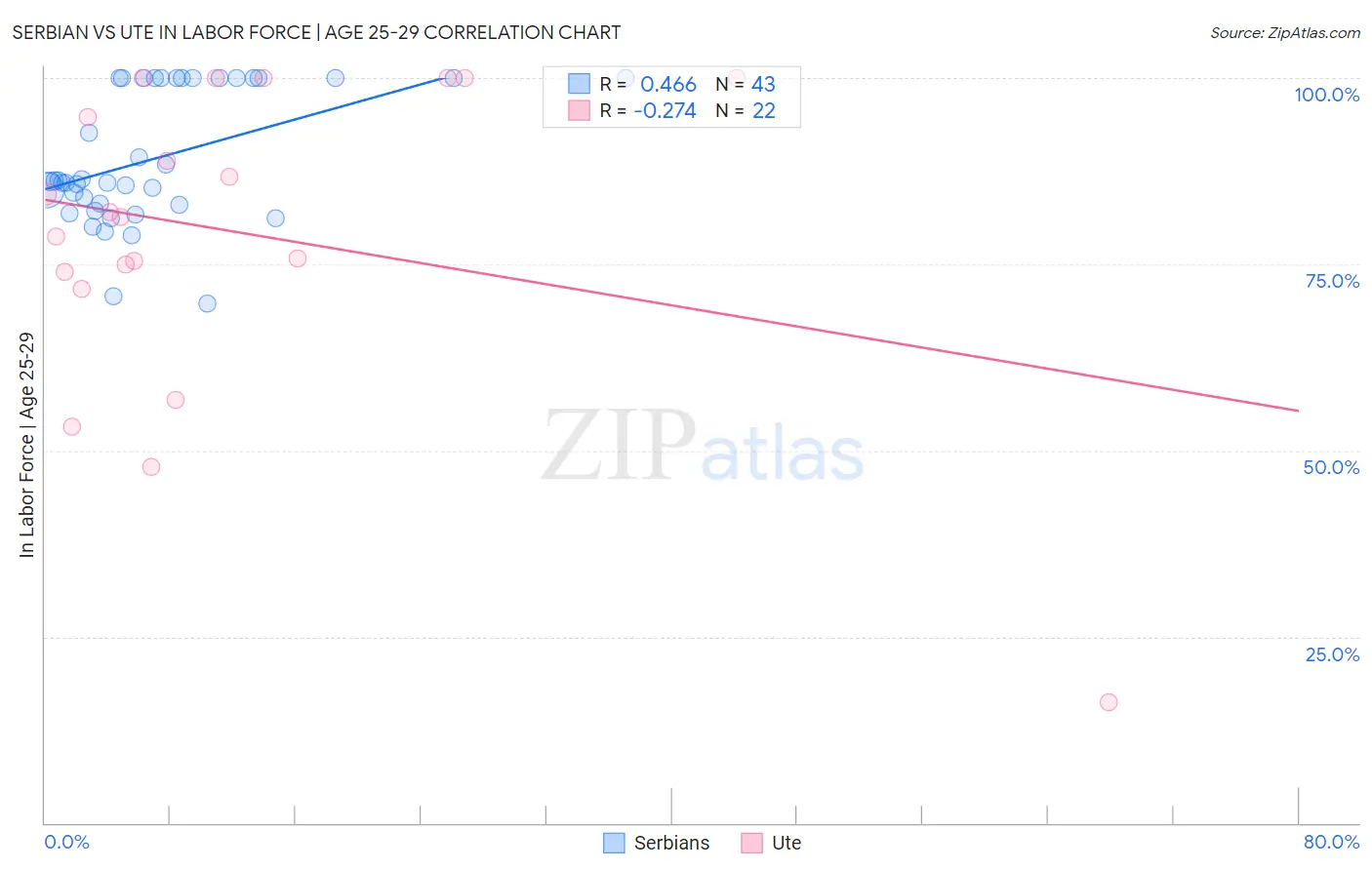 Serbian vs Ute In Labor Force | Age 25-29