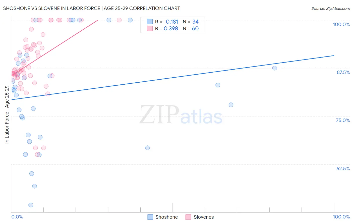 Shoshone vs Slovene In Labor Force | Age 25-29