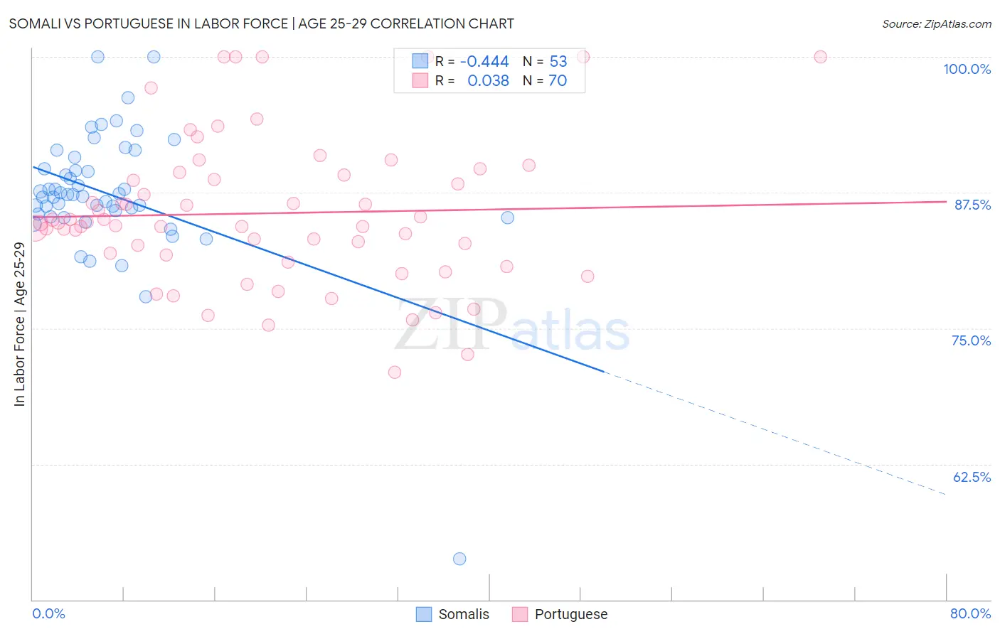 Somali vs Portuguese In Labor Force | Age 25-29