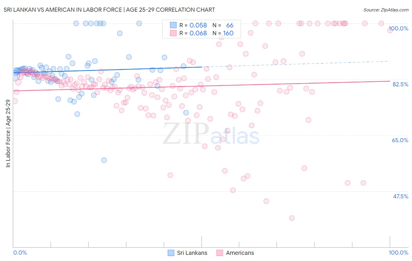 Sri Lankan vs American In Labor Force | Age 25-29