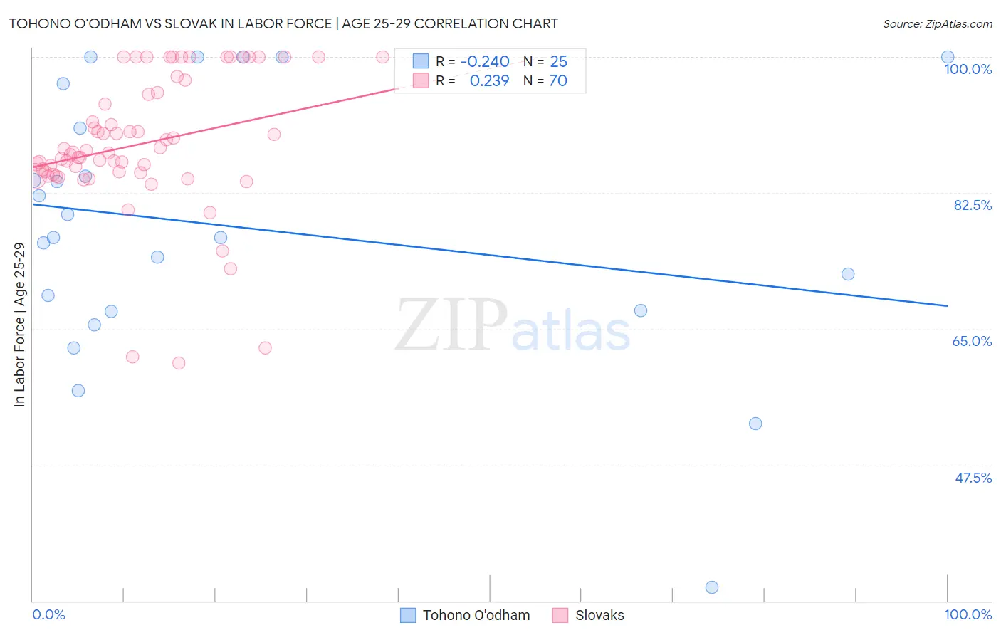 Tohono O'odham vs Slovak In Labor Force | Age 25-29