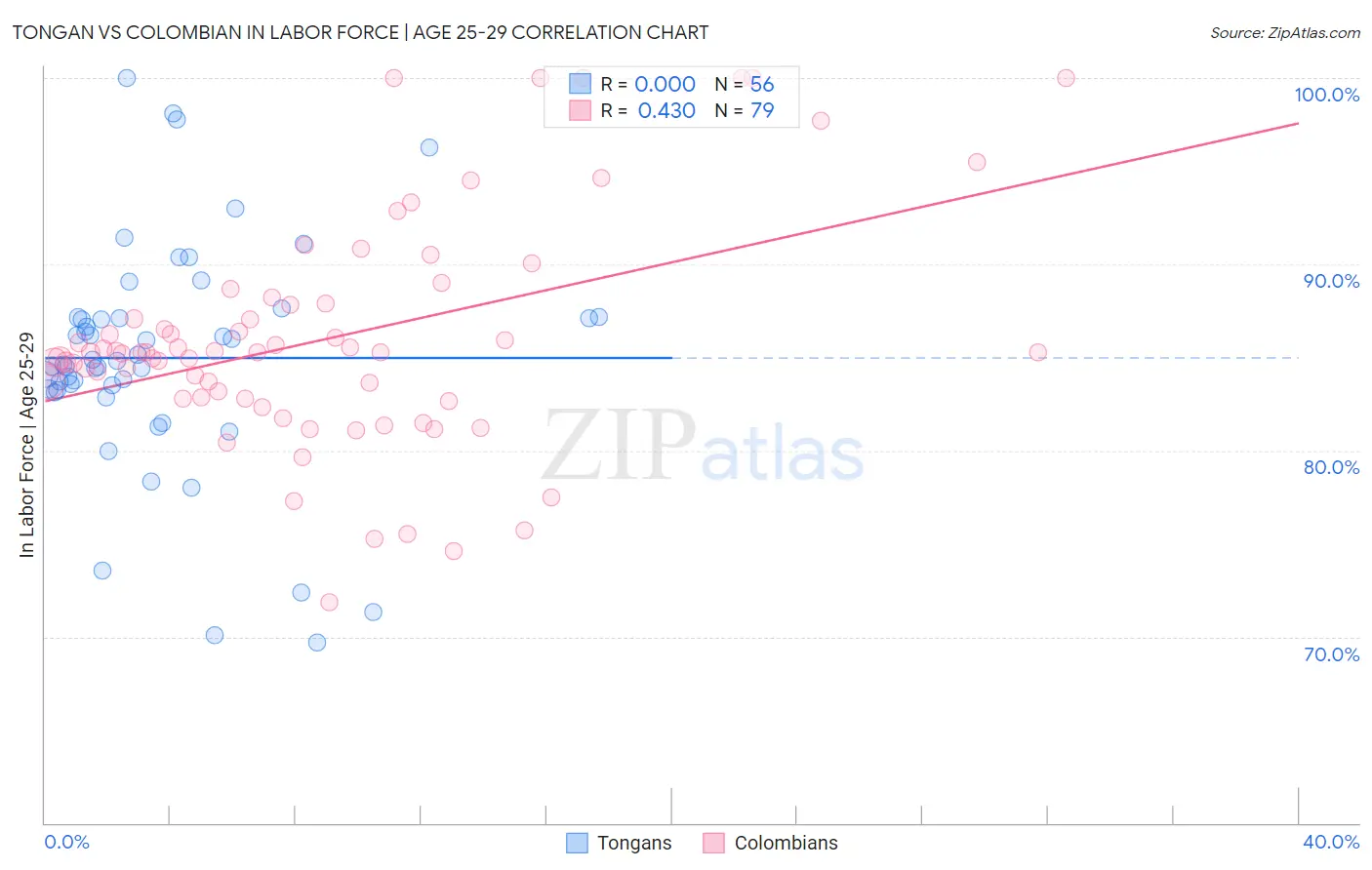 Tongan vs Colombian In Labor Force | Age 25-29