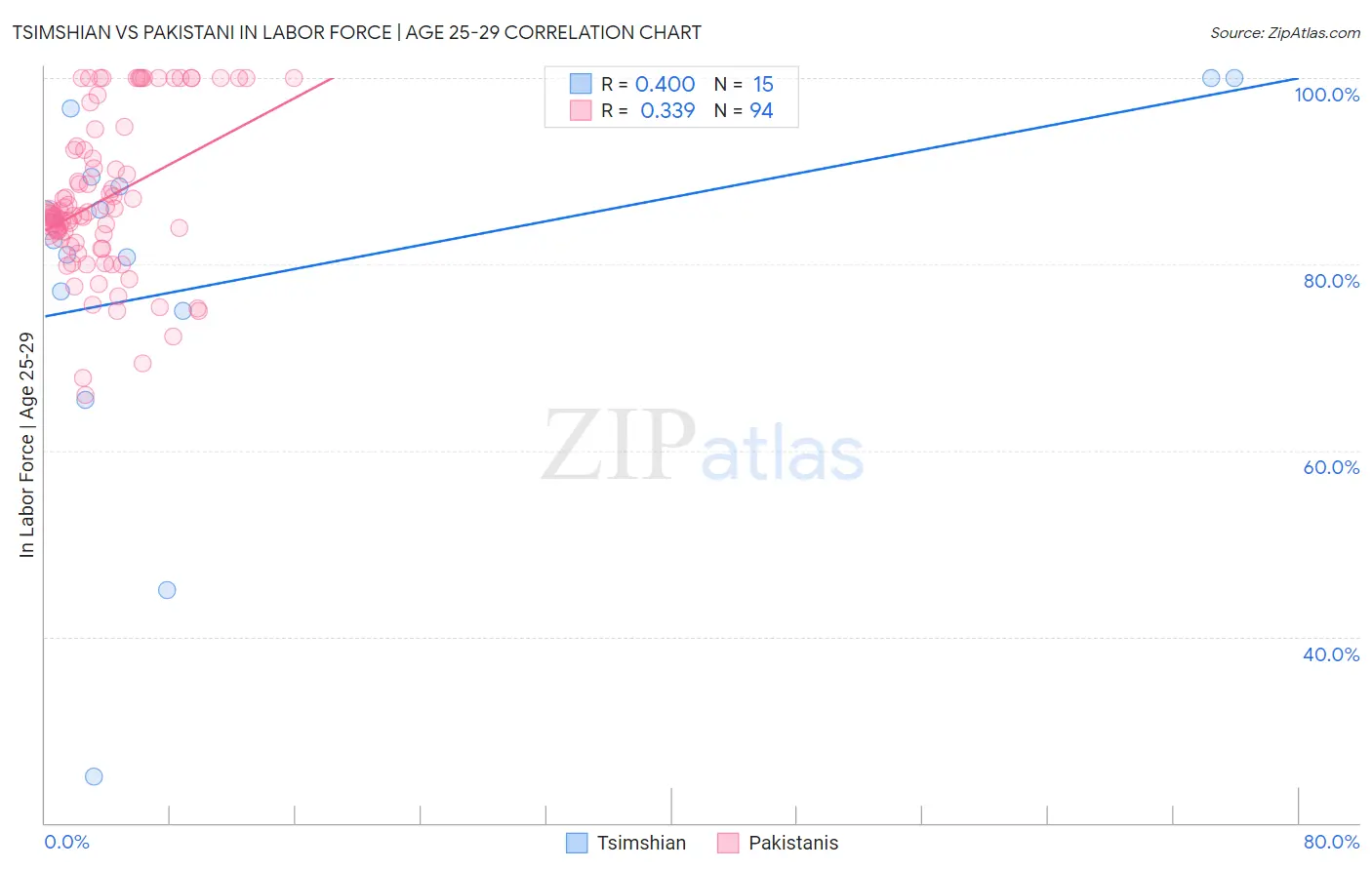 Tsimshian vs Pakistani In Labor Force | Age 25-29