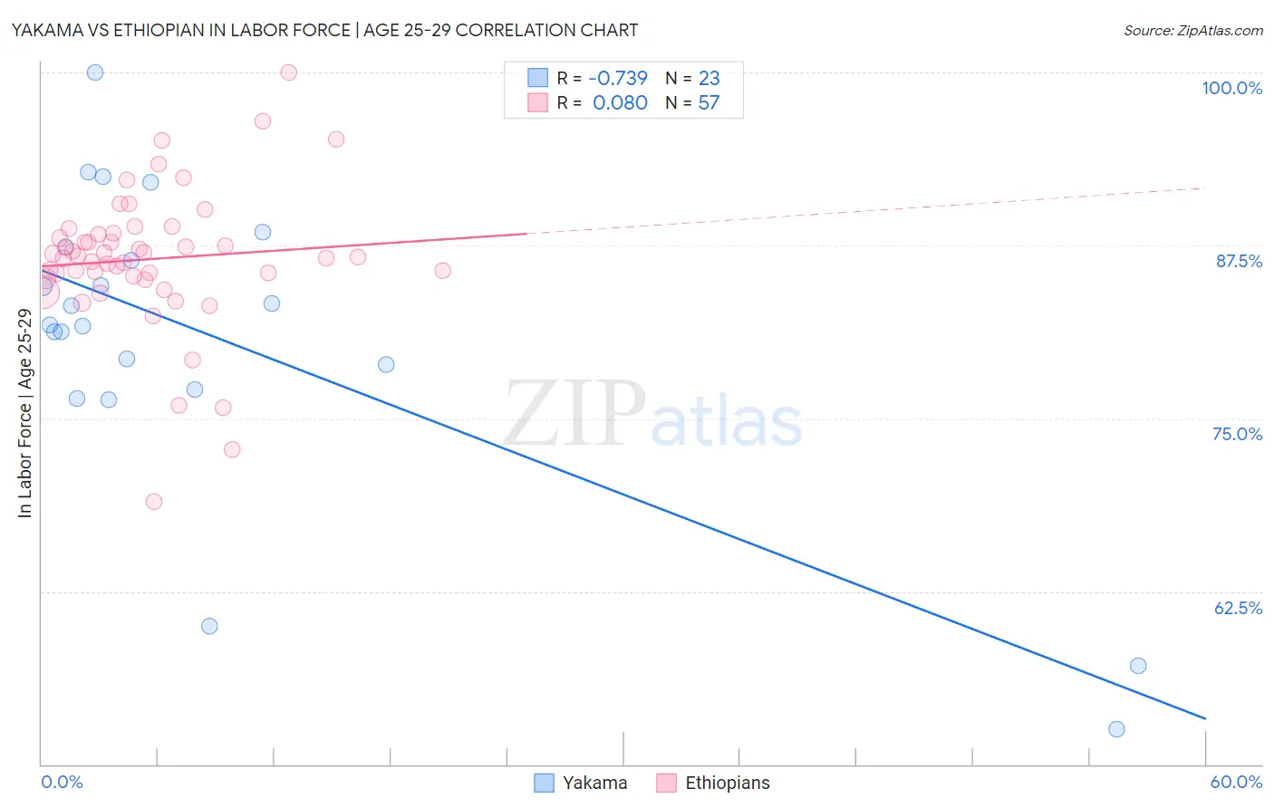 Yakama vs Ethiopian In Labor Force | Age 25-29